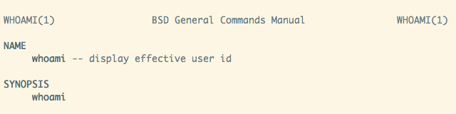 whoami manual page