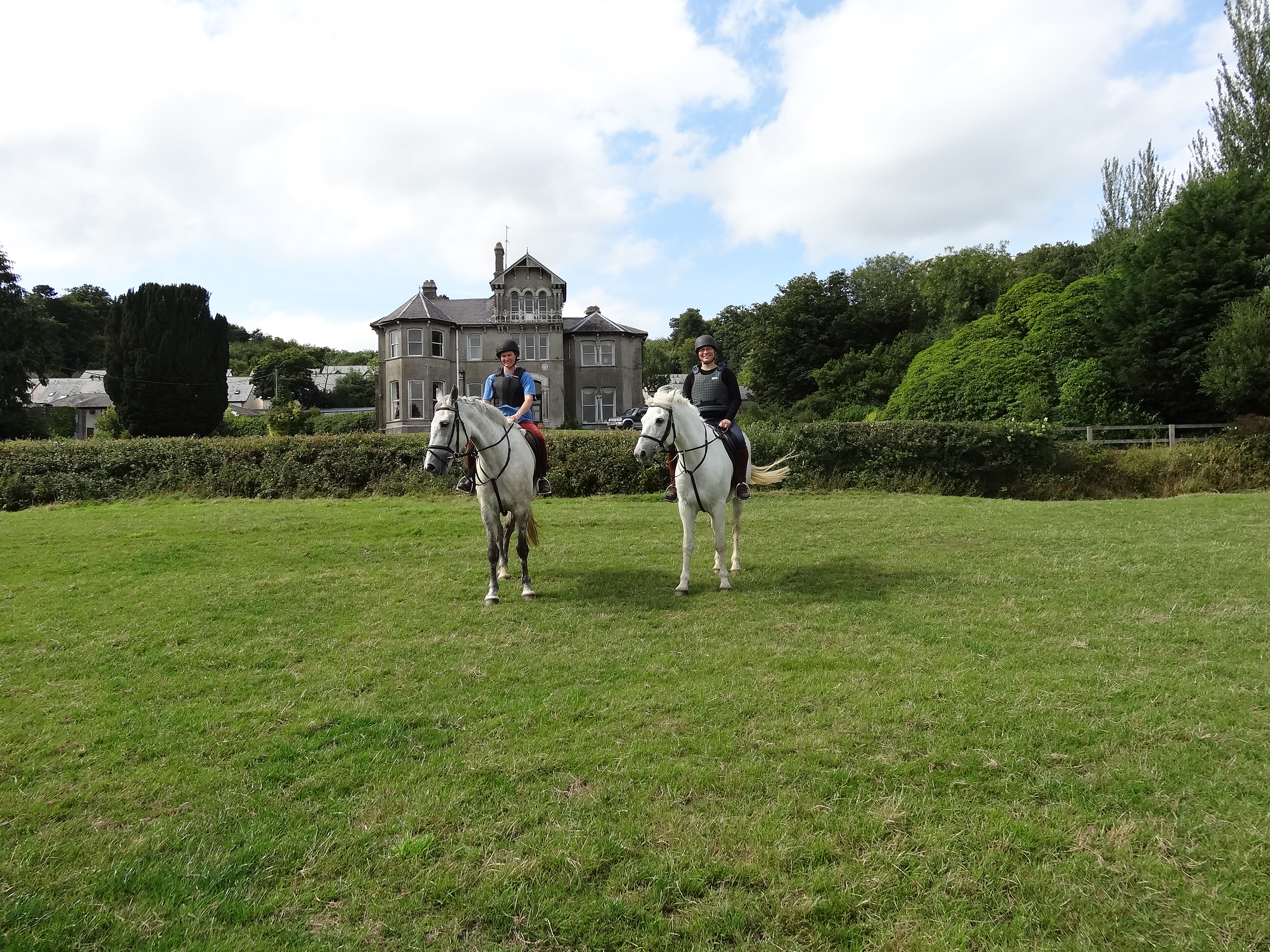 Me on Luigi and Lennart on Romeo, in front of the house